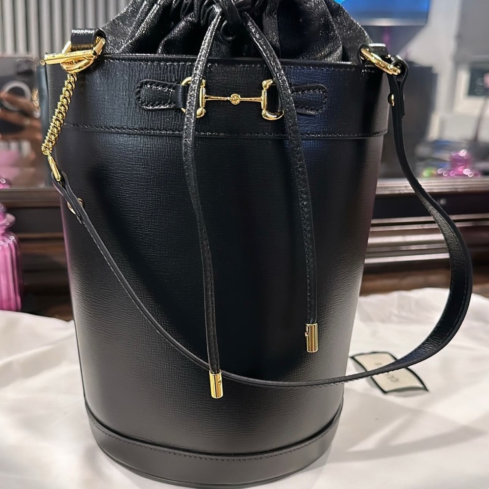 Elegant Black Bucket Bag